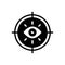 Black solid icon for Vision, eyesight and view