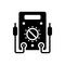 Black solid icon for Voltmeter, ammeter and resistance