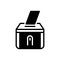 Black solid icon for Vote, casting and polling