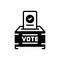 Black solid icon for Votes, voting and election