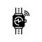 Black solid icon for Wearable Tracker, wrist and digital