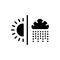 Black solid icon for Weather, season and changing