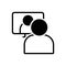 Black solid icon for Webcast, video call and webinar