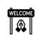 Black solid icon for Welcome, acceptance and reception