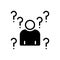 Black solid icon for Whois, unfamiliar and unknown