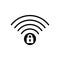 Black solid icon for Wifi security, firewall and antivirus