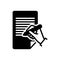 Black solid icon for Writes, notepad and composing