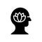 Black solid icon for Yoga, peaceful and relax