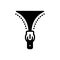 Black solid icon for Zipper, close and clothes