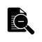 Black solid icon for Zoom out, enlarge and tool