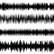Black Sound Waves Set. Screen of Equalizer. Musical Vibration Graph. Radio Wave Amplitude