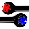 Black spanners, red and blue puzzles