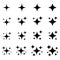 Black sparkles symbols vector. The set of sample vector stars sparkle icon. Bright firework, decoration twinkle, shiny flash.