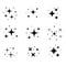 Black sparkles symbols vector. Set vector stars sparkle icon. Bright firework, decoration twinkle, shiny flash, glowing