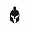 black spartan helmet warrior shield vector icon logo design
