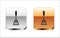 Black Spatula icon isolated on white background. Kitchen spatula icon. BBQ spatula sign. Barbecue and grill tool. Silver