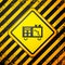 Black Spectrometer icon isolated on yellow background. Warning sign. Vector