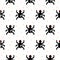 Black spider cartoon pixel art seamless pattern.