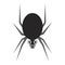 Black spider silhouette with long slender legs