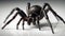 black spider on white background. Generative AI