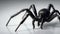 black spider on white background. Generative AI