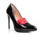 Black spike heel shoe with flower