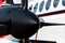 Black spinner of a turbo-prop engine