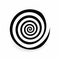 Black Spiral Icon: Playful And Whimsical Art On White Background