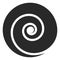 Black spiral icon. Psychedelic circle shape sign