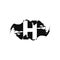 Black Splash H Letter logo Icon. Abstract Design concept mountain splash with hidden letter design