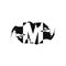 Black Splash M Letter logo Icon. Abstract Design concept mountain splash with hidden letter design