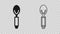 Black Spoon icon isolated on transparent background. Cooking utensil. Cutlery sign. Vector