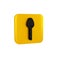 Black Spoon icon isolated on transparent background. Cooking utensil. Cutlery sign. Yellow square button.