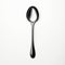 Black Spoon On White Surface: A Minimalist Line Art Inspired By Peter Saville