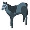 Black sport horse icon, isometric style