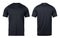 Black sport t-shirts mock-up front and back view isolated on white background with clipping path.