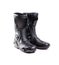 Black sports motorcycle boots. Isolated on a white background