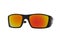 Black sports sunglasses with red-orange lens