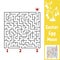 Black square labyrinth. Kids worksheets. Activity page. Game puzzle for children. Easter, egg, holiday. Find the right path to the