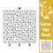 Black square labyrinth. Kids worksheets. Activity page. Game puzzle for children. Easter, egg, holiday. Find the right path to the