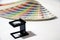 Black square Magnifying glass and Rainbow Sample Colors Palette Catalog.