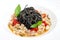 Black squid ink pasta with seafood