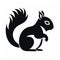 Black Squirrel Logo: Mid-century Style Icon On White Background