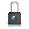 Black stainless steel padlock with fingerprint unlock method