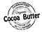 Black stamp with text Cocoa butter