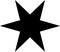 Black standard six-pointed star on a white background