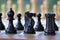 Black Staunton chess pieces