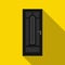 Black steel door icon, flat style