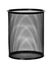 Black steel waste bin isolated