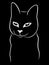 Black stencil of cunning cat